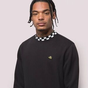 Vans classic crewneck with Checkered Collar dizzy stoned daisy unisex Lg